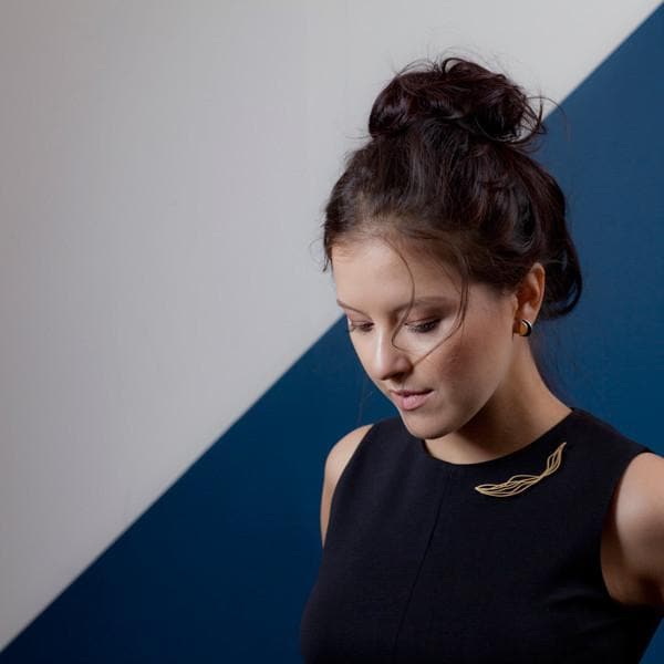 Rapids Brooch - 22ct Matt Gold Plate - inSync design