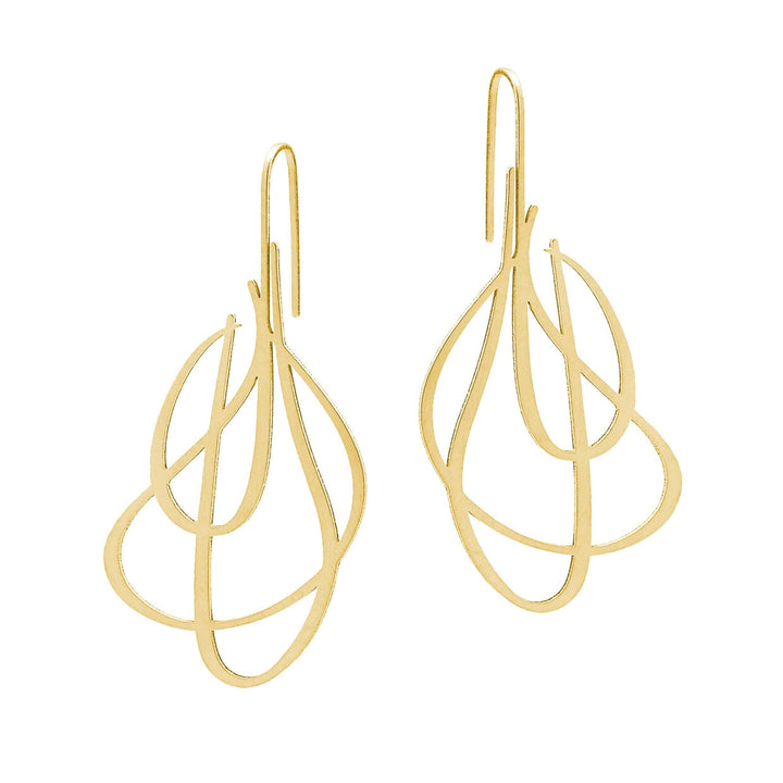 Revel Earrings - 22ct Matt Gold Plate - inSync design