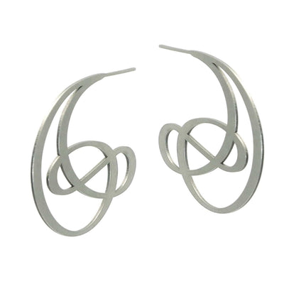 Ringlet Hoop Earrings - Raw Stainless Steel - inSync design