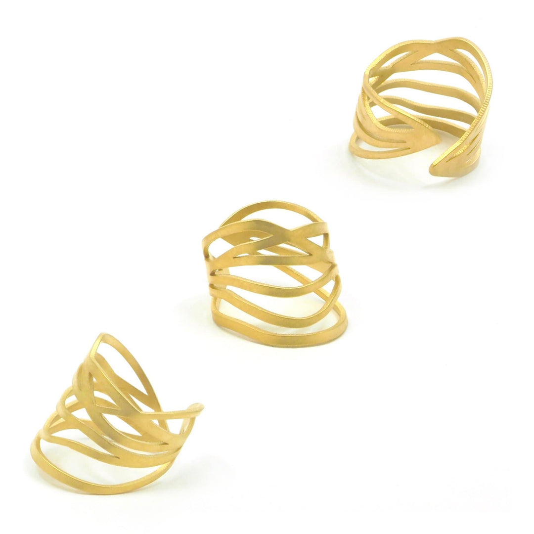 Ripple Ring - 22ct Matt Gold Plate - inSync design