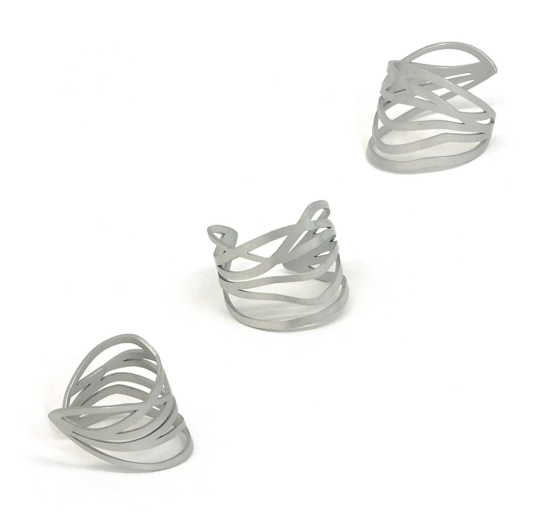 Printable Ripple Rings Handmade Gift - Ripple Ring - 22ct Matt Gold Plate - inSync design