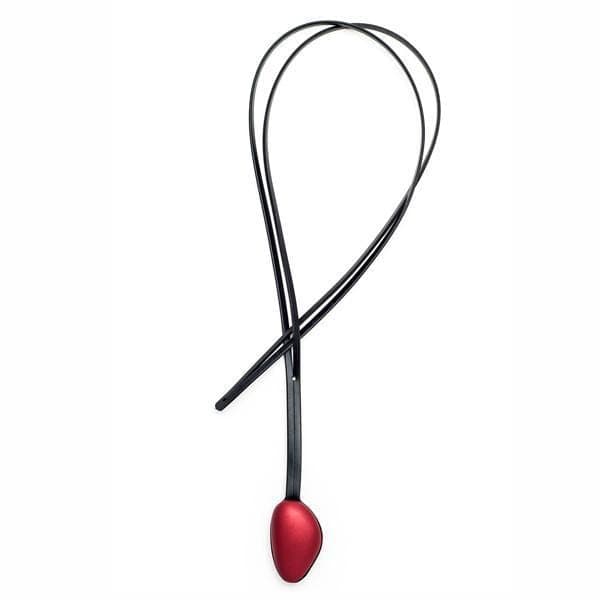 Single Pebble Necklace - Ruby - inSync design