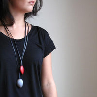 Single Pebble Necklace - Ruby