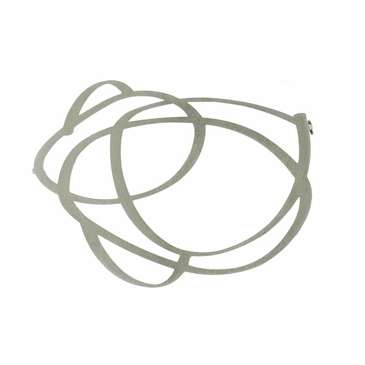 Skew Brooch - Raw Stainless Steel - inSync design