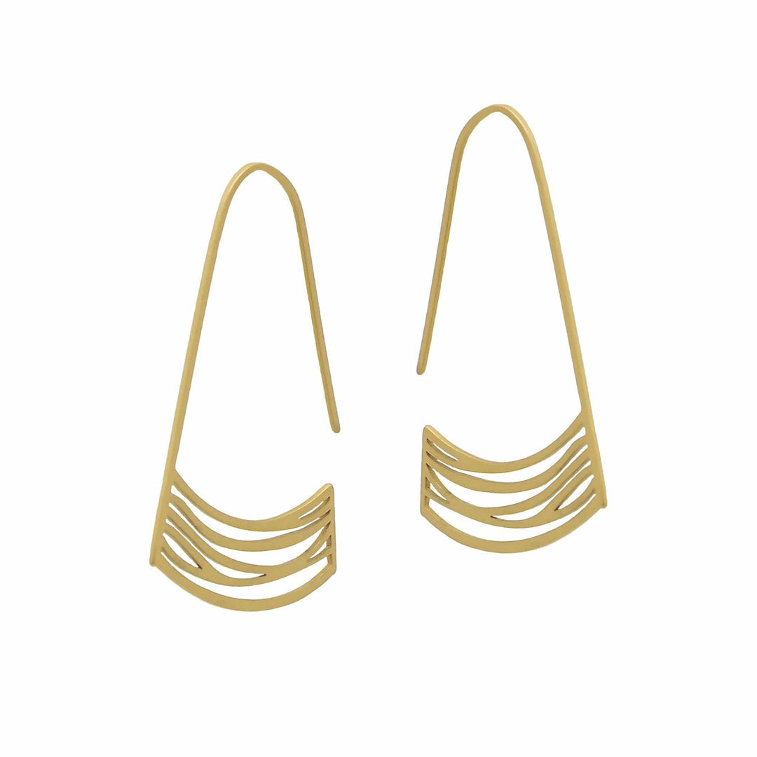 Stream Hoop Earrings - 22ct Matt Gold Plate - inSync design