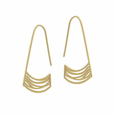Stream Hoop Earrings - 22ct Matt Gold Plate - inSync design