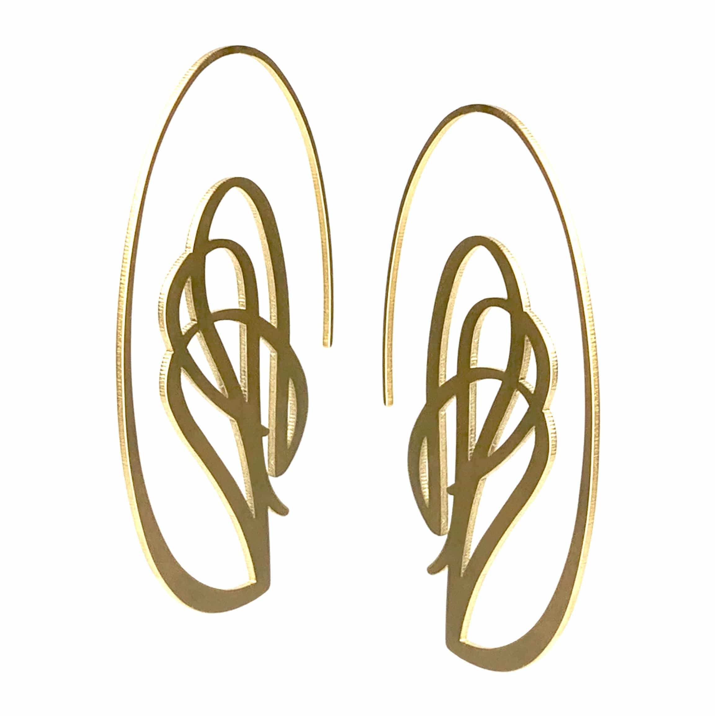 Swag Hoop Earrings - 22ct Matt Gold Plate - inSync design - inSync design