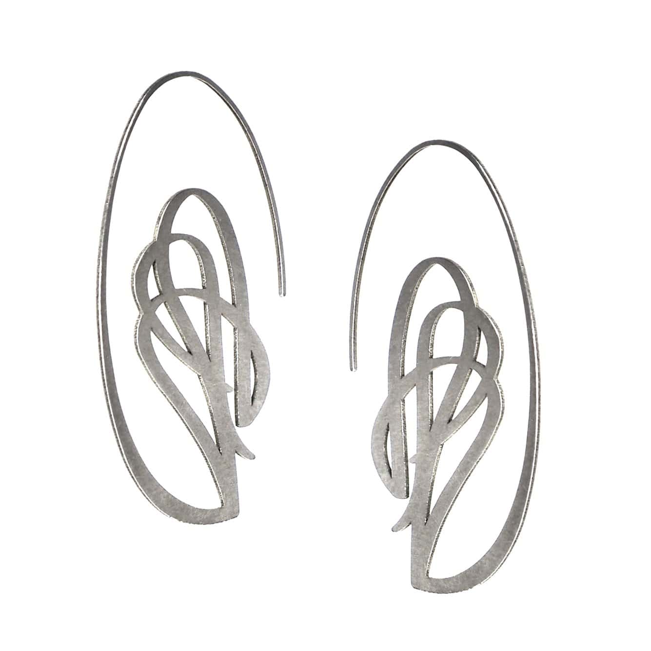 Swag Hoop Earrings - Raw Stainless Steel - inSync design