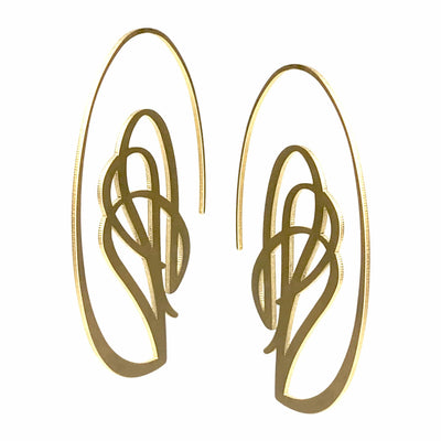 Swag Hoop Earrings - Raw Stainless Steel - inSync design