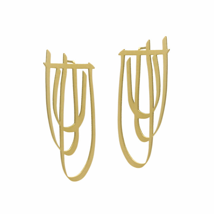 Swell Stud Earrings - 22ct Matt Gold Plate - inSync design