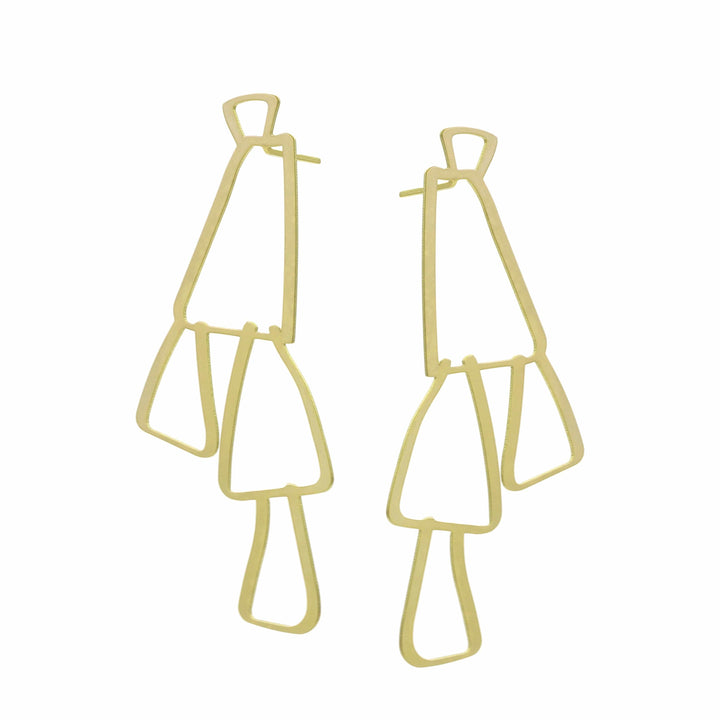 Swing Stud Earrings - 22ct Matt Gold Plate - inSync design