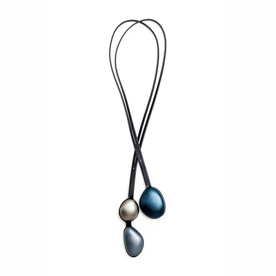 Triple Pebble Necklace - Navy/ Mauve/ Stone - inSync design