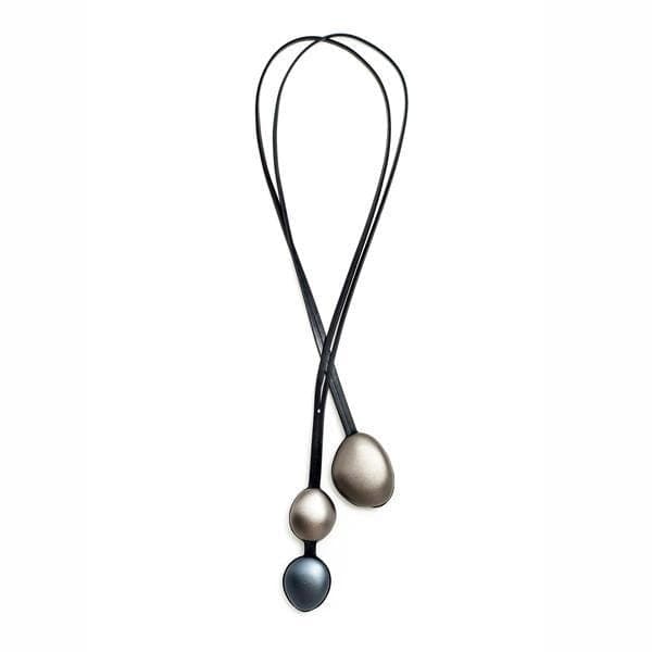 Triple Pebble Necklace - Navy/ Mauve/ Stone - inSync design