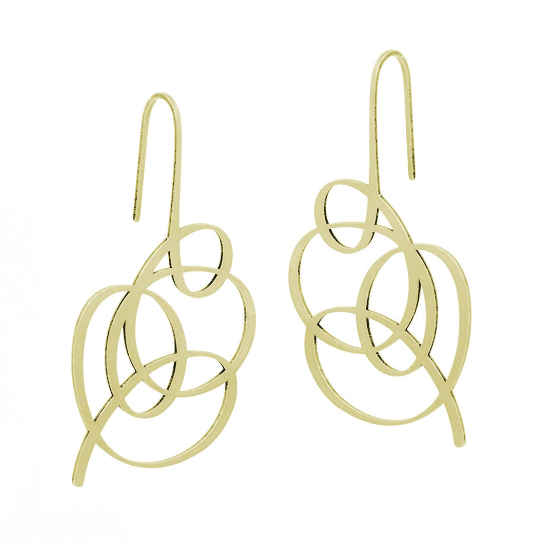 Wisp Earrings - 22ct Matt Gold Plate - inSync design