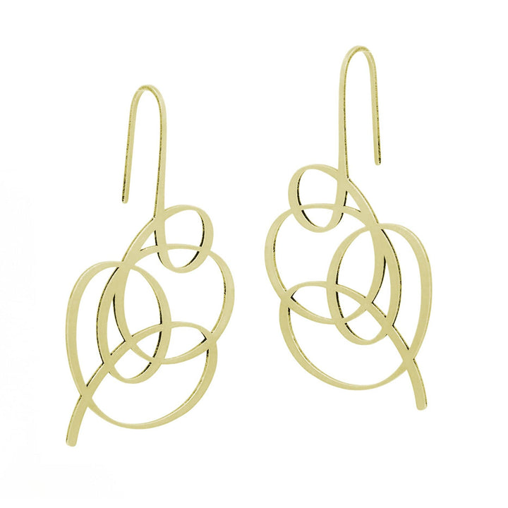 Wisp Earrings - 22ct Matt Gold Plate - inSync design