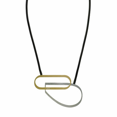 X2 Bend Necklace - Raw/Gold - inSync design