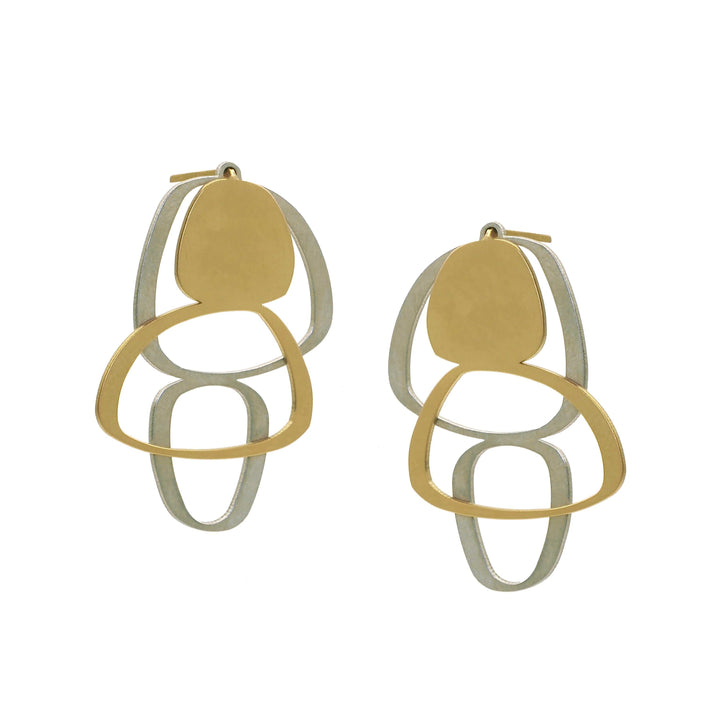 X2 Boulder Stud Earrings - Gold/ Raw - inSync design