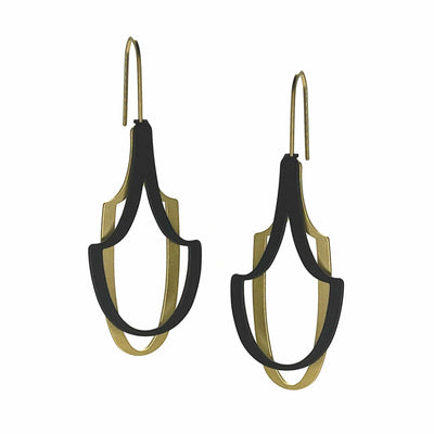 X2 Cloak Earrings - Gold/ Black - inSync design