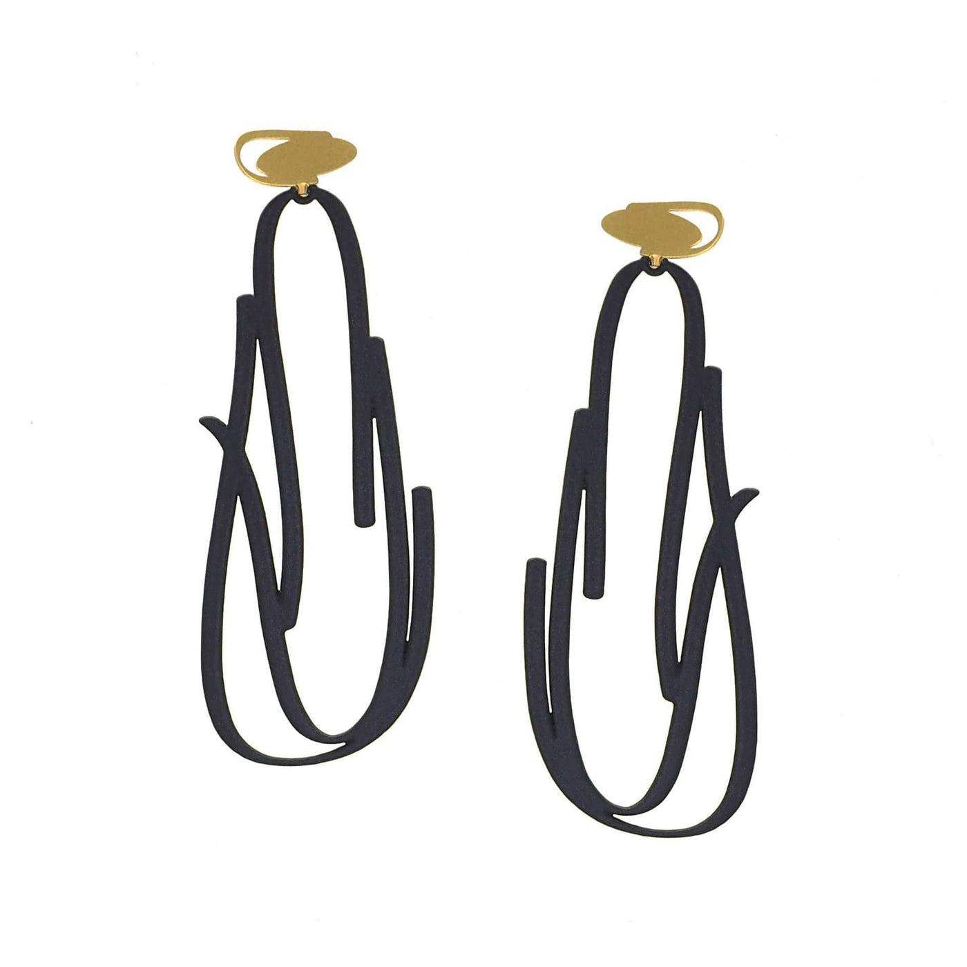 X2 Flint Stud Earrings - Gold/ Black - inSync design
