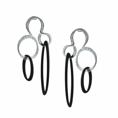 X2 Hang Stud Earrings - Raw/ Black - inSync design