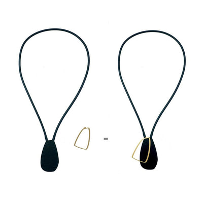 X2 Large Necklace - Gold/ Black - inSync design