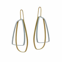 X2 Large Outline Earrings - Gold/ Black