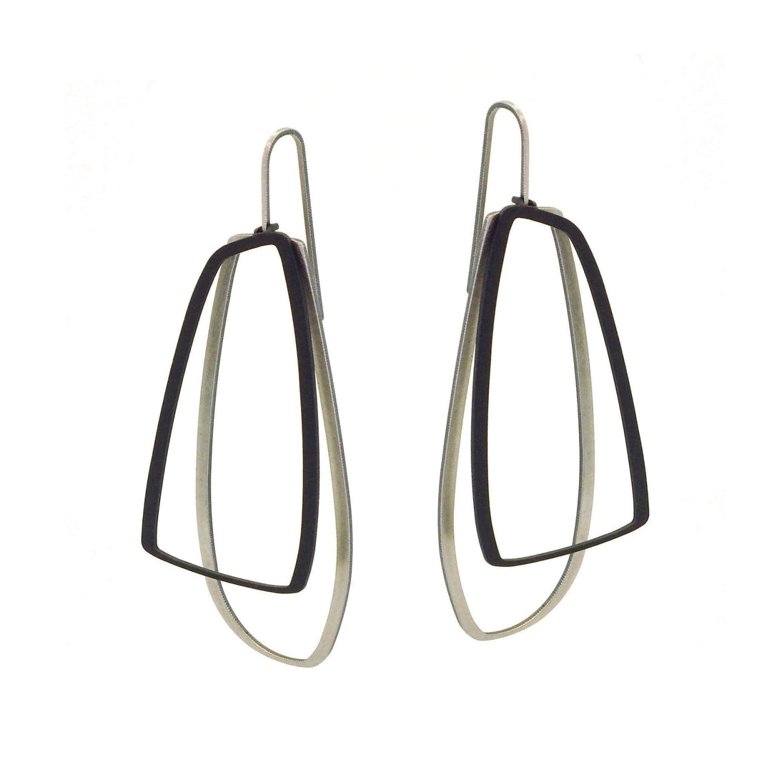 X2 Large Outline Earrings - Gold/ Black - inSync design