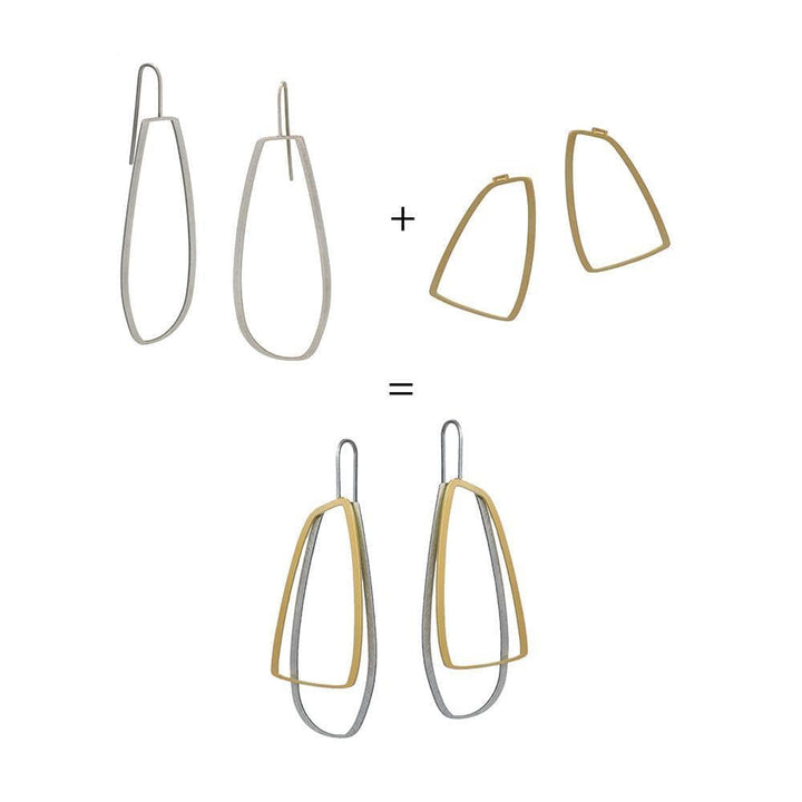 X2 Large Outline Earrings - Gold/ Black - inSync design