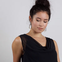 X2 Large Outline Earrings - Gold/ Black