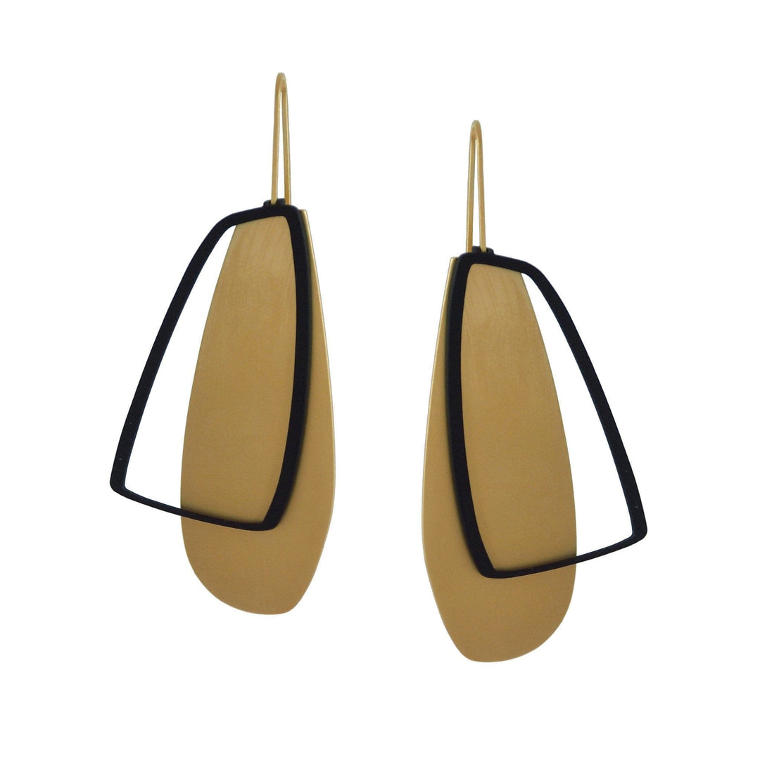 X2 Large Solid Earrings - Gold/ Black - inSync design