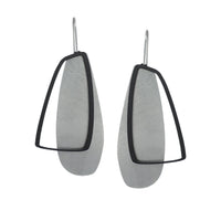 X2 Large Solid Earrings - Raw/ Black