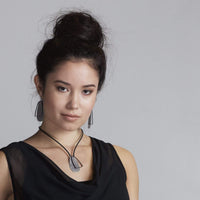 X2 Large Solid Earrings - Raw/ Black