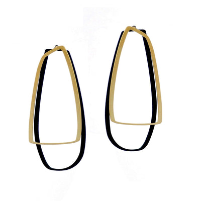 X2 Large Stud Earrings - Gold/ Black - inSync design