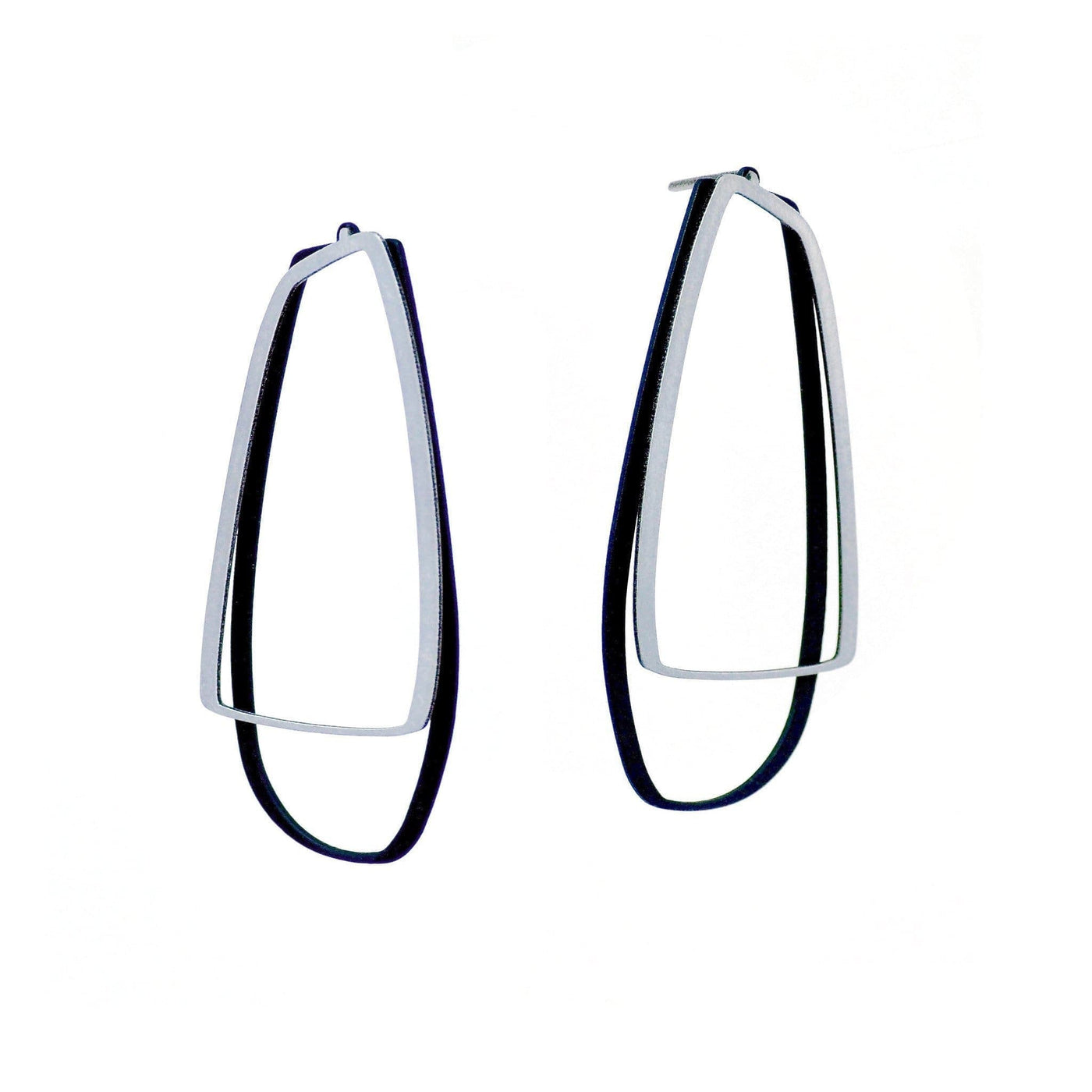 X2 Large Stud Earrings - Raw/ Black - inSync design