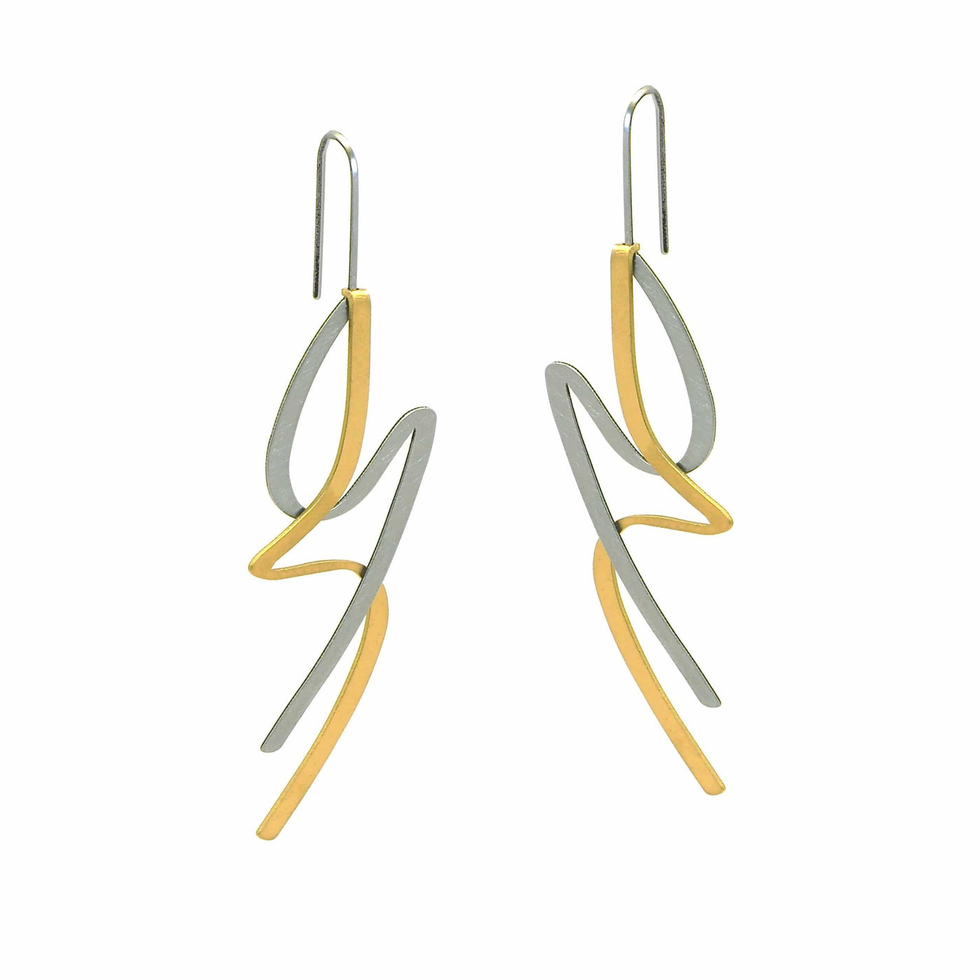 X2 Lithe Earrings - Raw/ Gold - inSync design