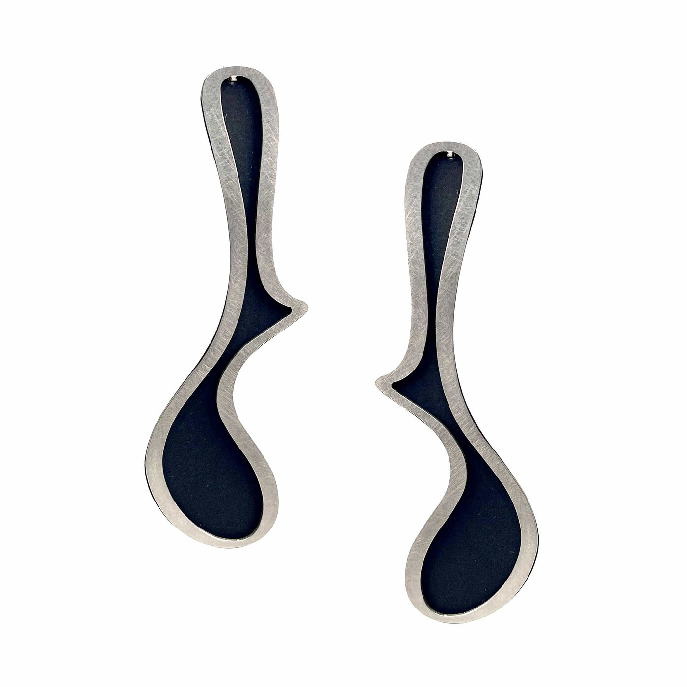 X2 Meander Stud Earrings - Raw/ Black - inSync design