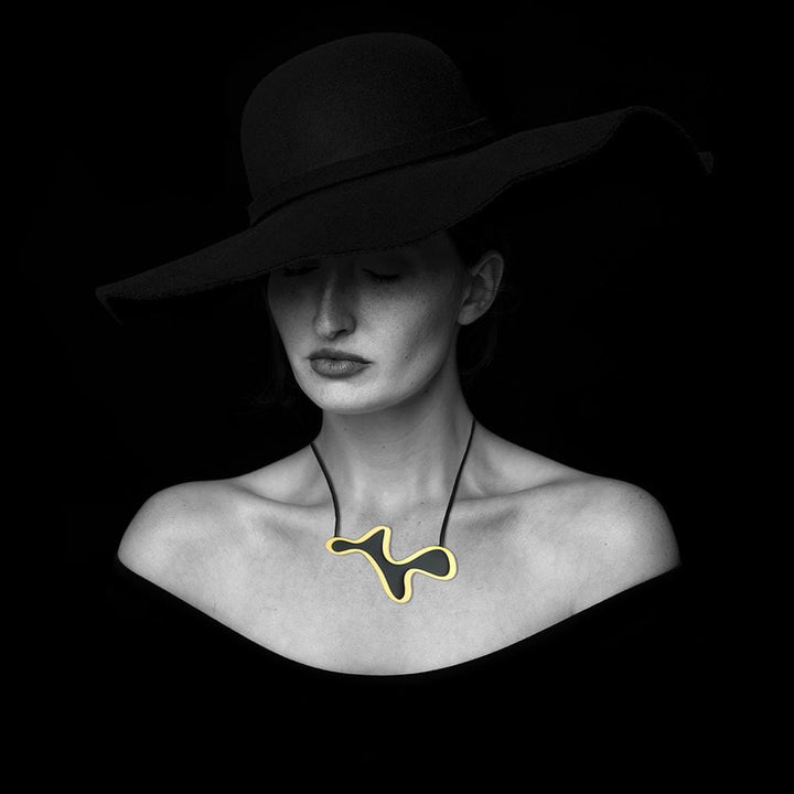 X2 Meander Necklace - Raw/ Black - inSync design