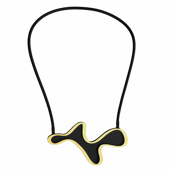 X2 Meander Necklace - Raw/ Black - inSync design