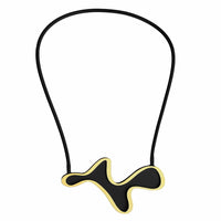 X2 Meander Necklace - Gold/ Black