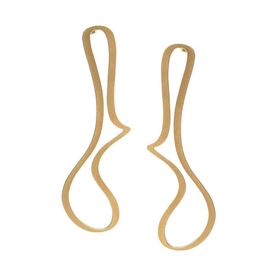 X2 Meander Stud Earrings - Gold/ Raw - inSync design