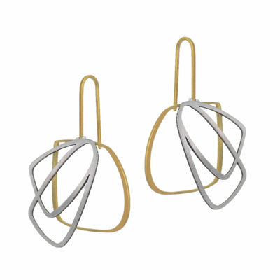 X2 Medium Outline Earrings - Gold/ Raw - inSync design