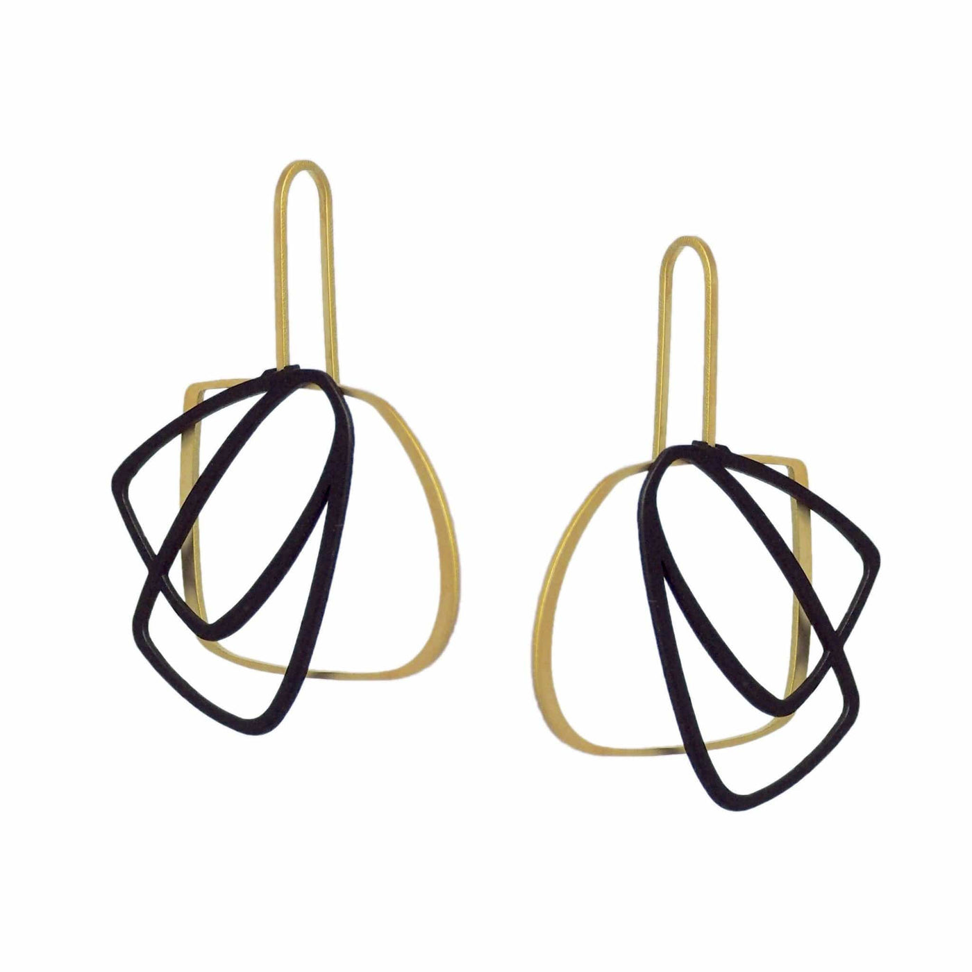 X2 Medium Outline Earrings - Raw/ Black - inSync design