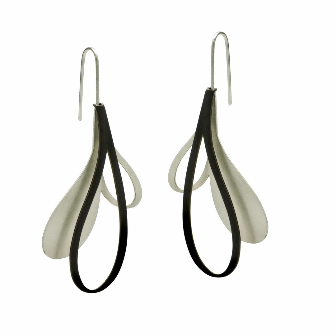 X2 Petal Earrings - Raw/ Black - inSync design