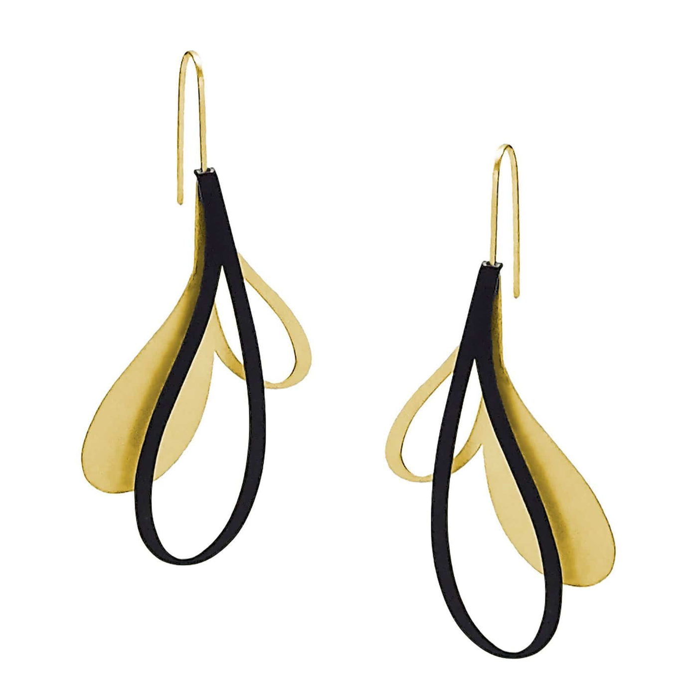 X2 Petal Earrings - Raw/ Black - inSync design