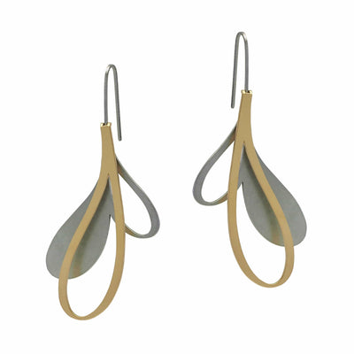 X2 Petal Earrings - Raw/ Gold - inSync design