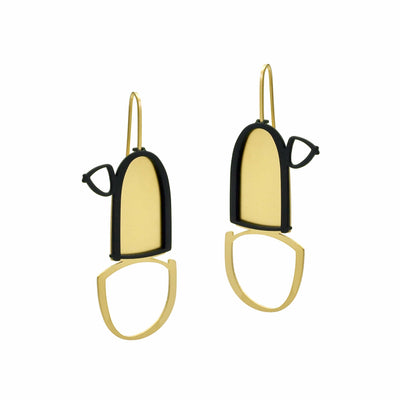 X2 Pillar Earrings - Gold/ Black - inSync design