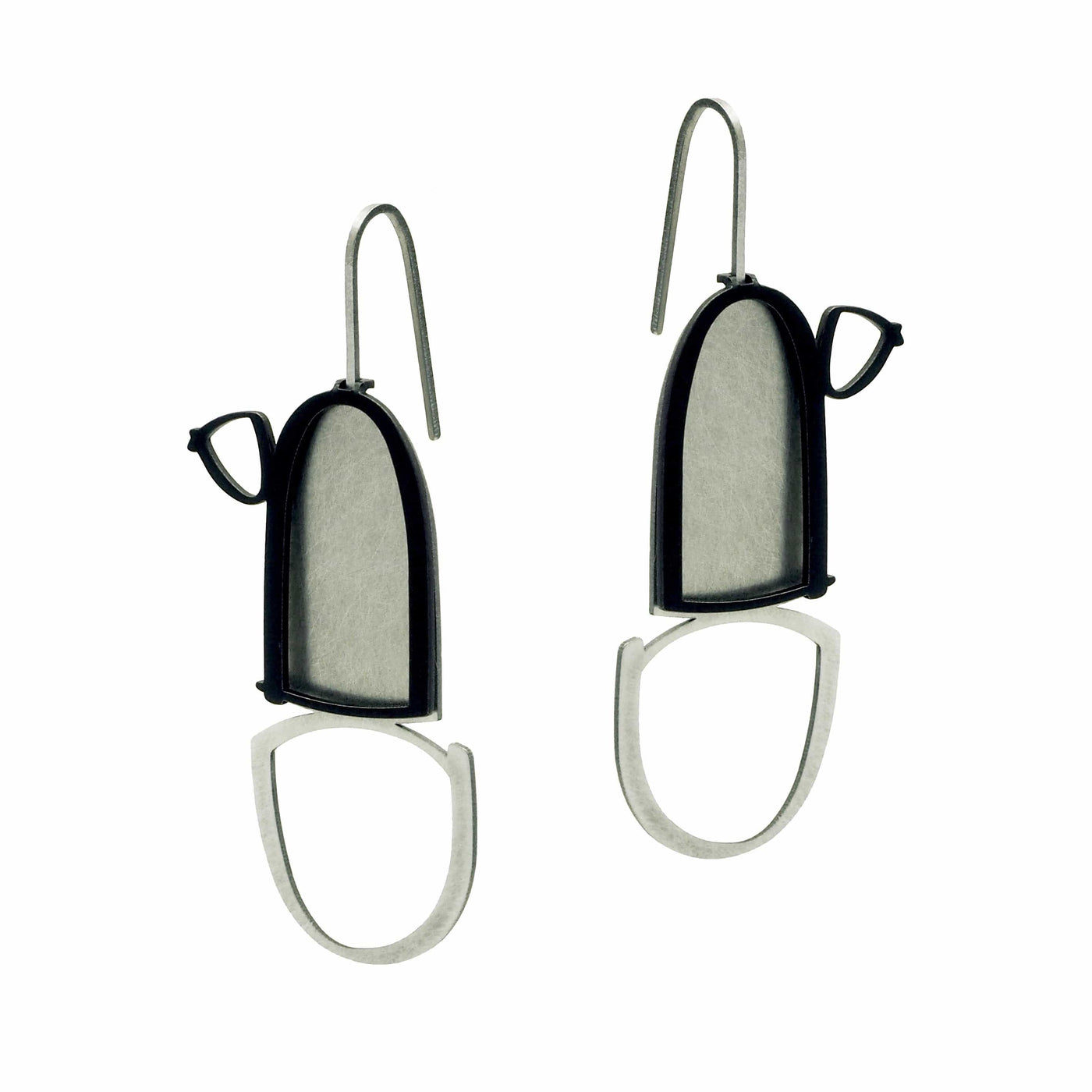 X2 Pillar Earrings - Raw/ Black - inSync design
