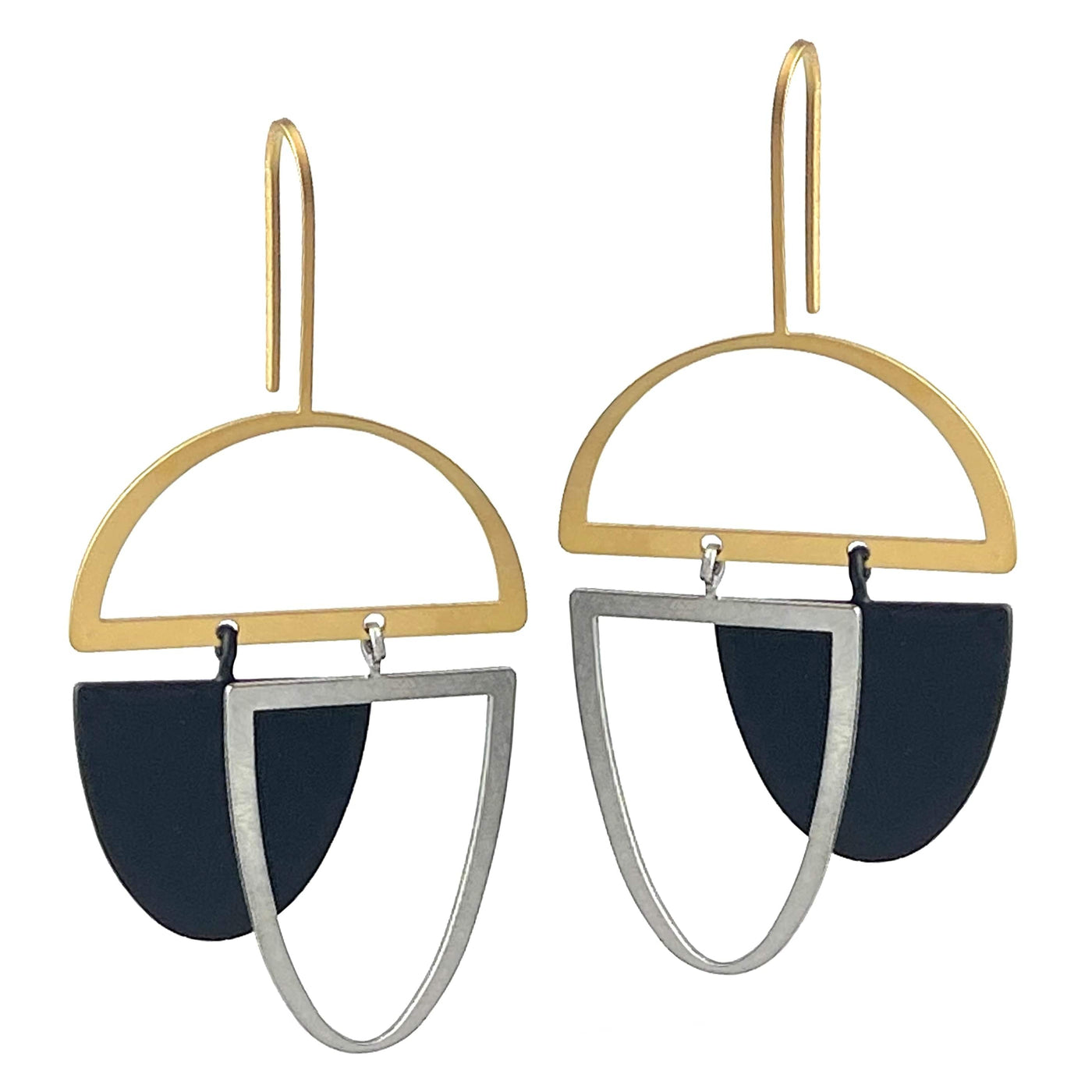 X2 Plunge Earrings - Raw/ Gold/ Black - inSync design
