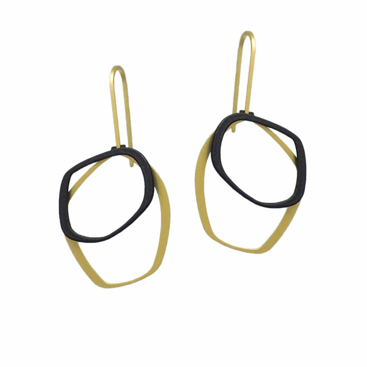 X2 Small Outline Earrings - Gold/ Black - inSync design