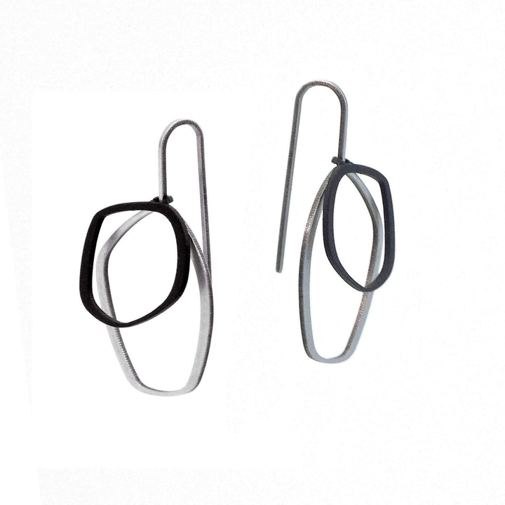 X2 Small Outline Earrings - Raw/ Black - inSync design